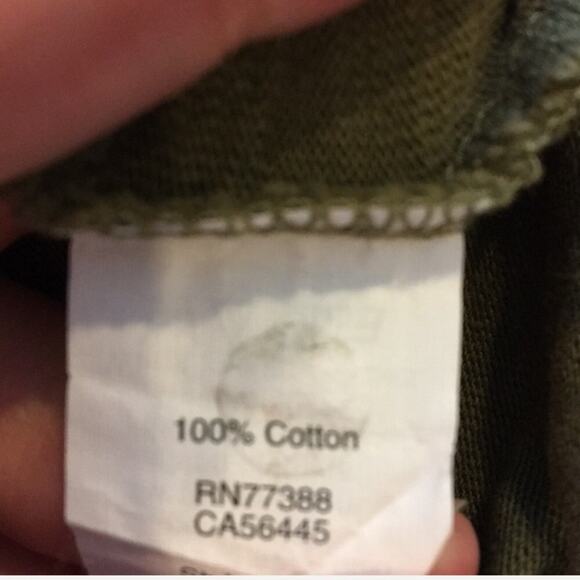 J Crew army green ruffle neck long sleeve top - Picture 4 of 4